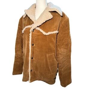KMart Vintage Brown Corduroy Sherpa Lined Western Ranch Jacket, Men's Medium